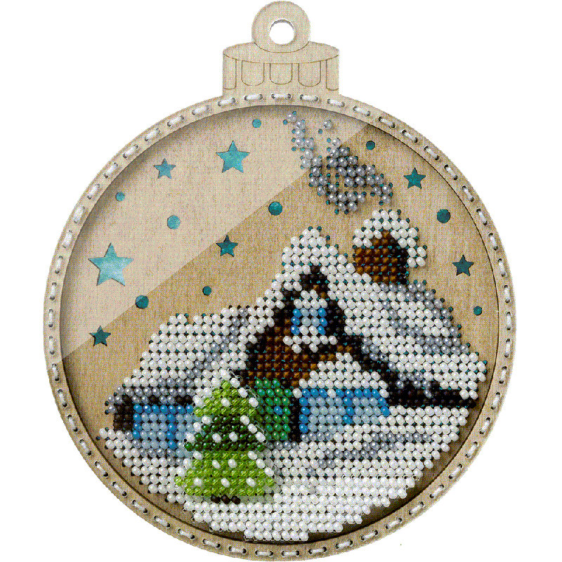 Bead embroidery kit on wood FLK-366