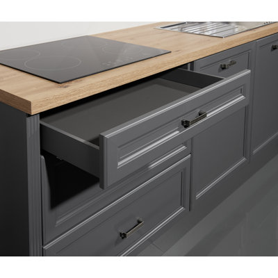 Kitchen Unit 230 Cm Without Appliances Charcoal