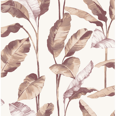 Papier peint adhésif feuille de bananier mauve