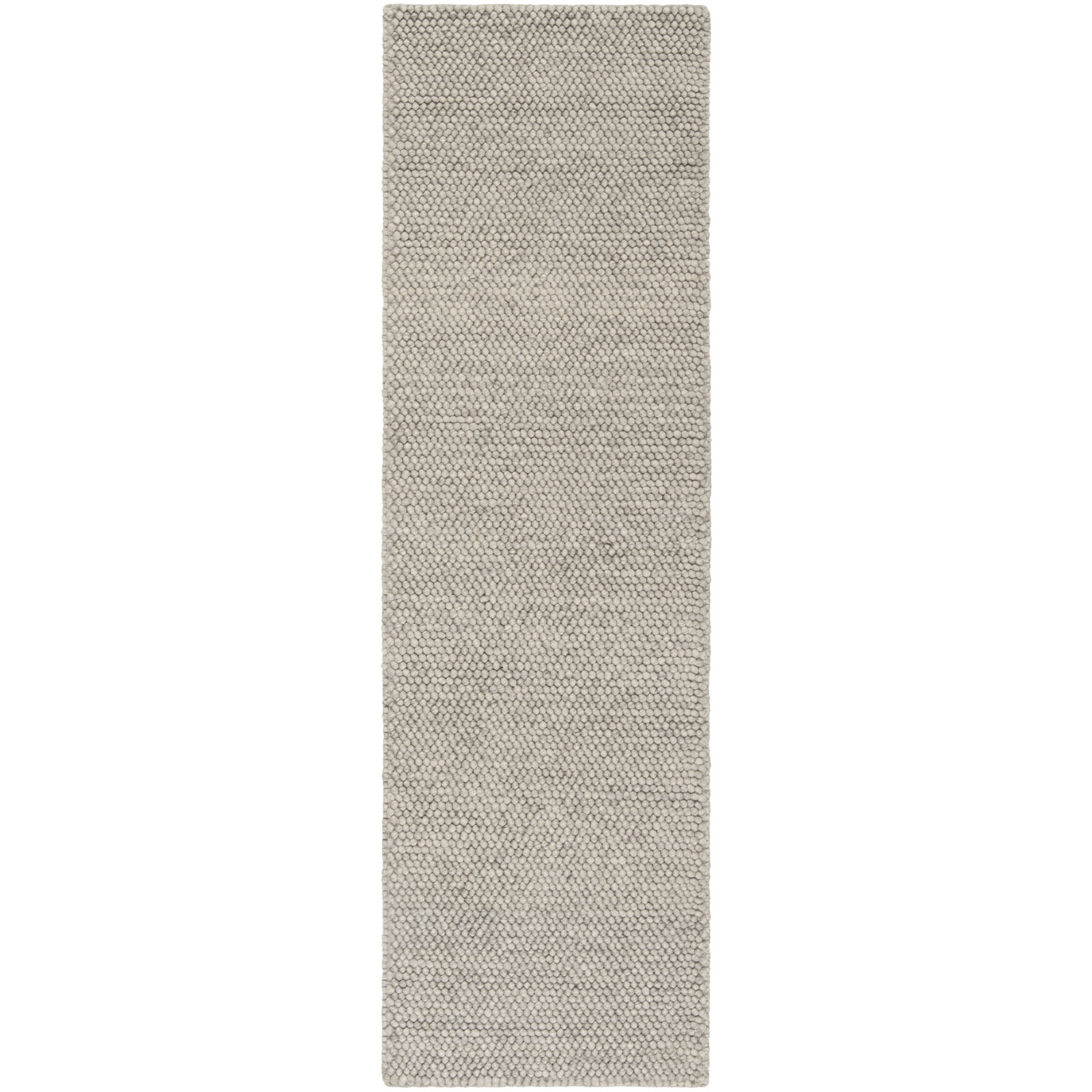 Elle Silver Hand-Woven Wool Rug, Runner 2'3" x 22'