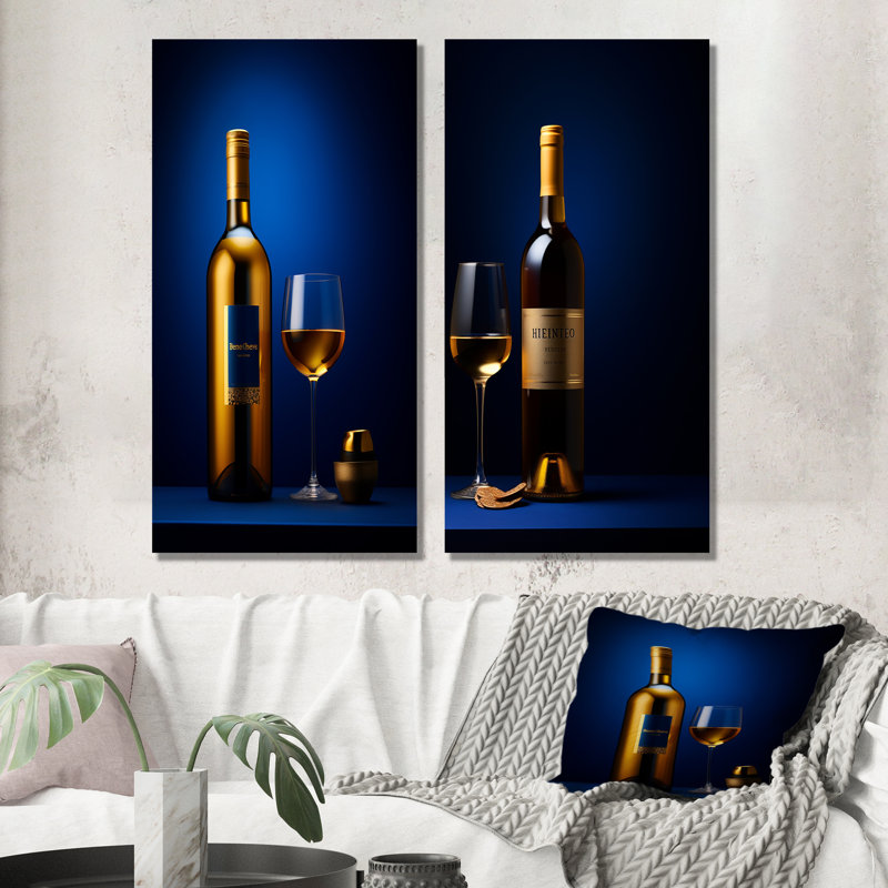 Mead Mystique - Ensemble de 2 décorations murales vin, H 28 po x l 25 po, Toile tendue