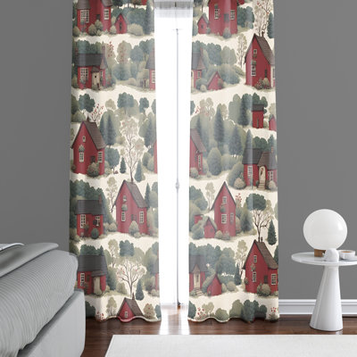 Paire de rideaux semi-transparents en polyester Rosanda