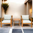 Ensemble de conversation pour patio 2 personnes en bois d'acacia avec coussins Oketa