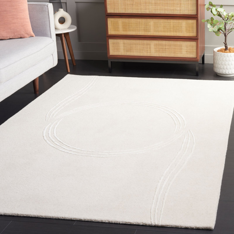 Tapis géométrique en laine / viscose touffeté à la main Iqra, Rectangle 6 pi x 9 pi