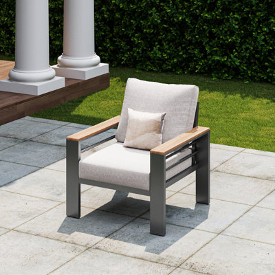 Modern Aluminum Patio Chair with Cushion