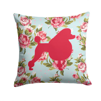 Poodle Floral Outdoor Reversible Throw Pillow