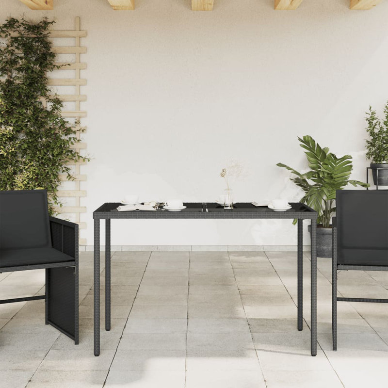 Pereno Rectangular Outdoor Dining Table , 115cm cm W 54cm cm D, Black