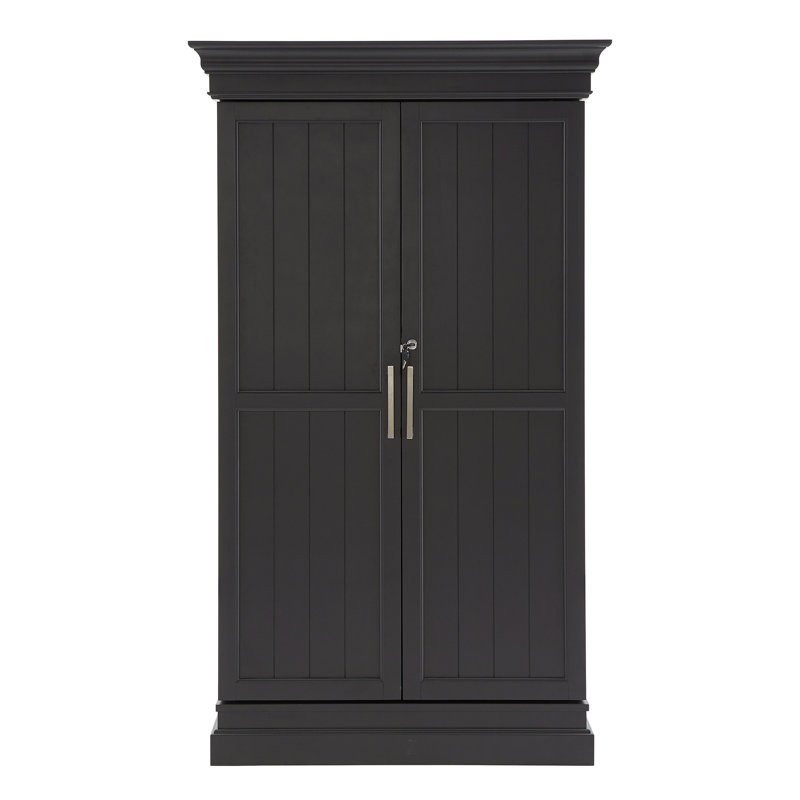 Bar avec armoire de rangement pour le vin Mervin, Noir