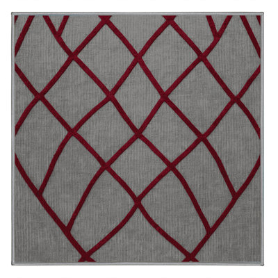 Machine Washable Trellis Grey Area Rug