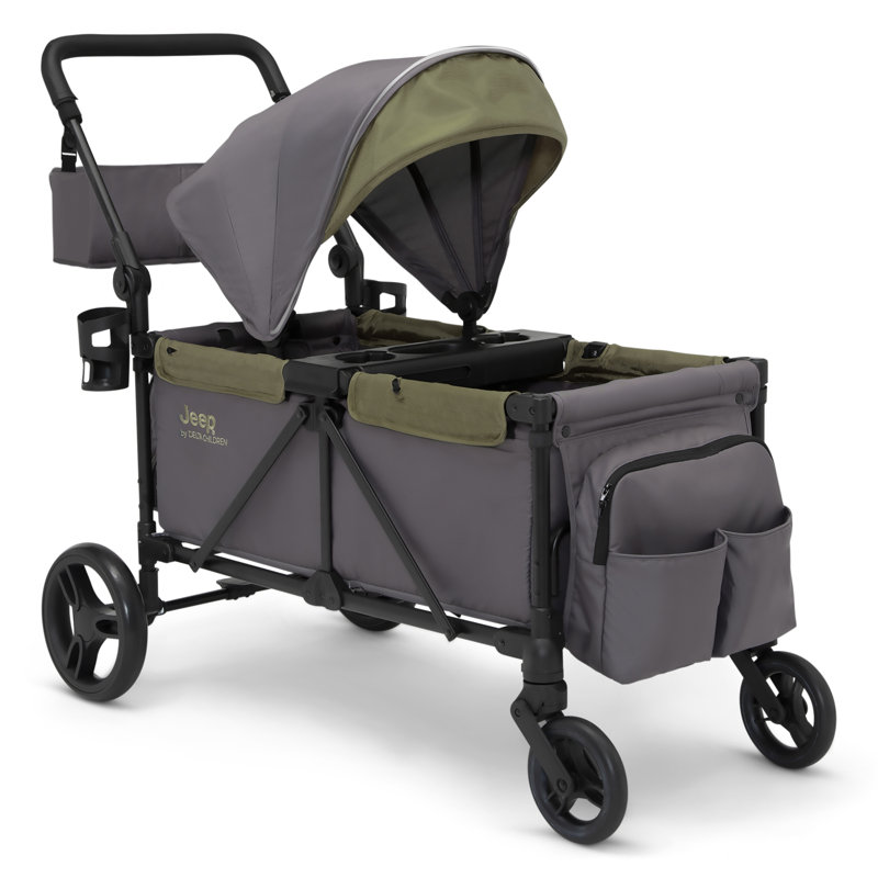 Jeep Sport All-Terrain Stroller Wagon by Delta Children, Gray/Olive Green
