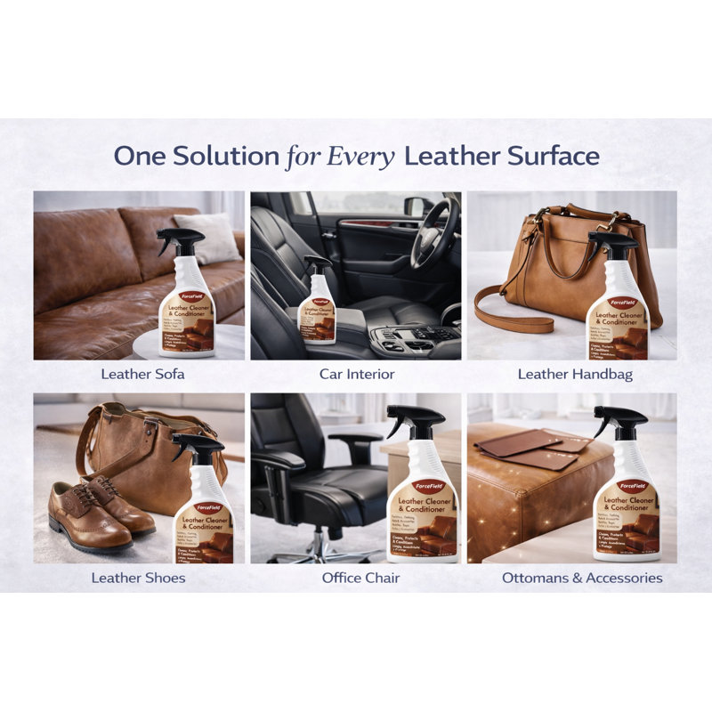 ForceField Professional Leather Cleaner & Conditioner for Finished Leather - Restores, Protects & Conditions