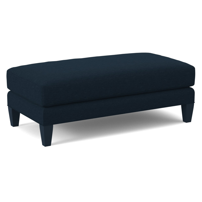 Celeste 48" Upholstered Cocktail Ottoman, Brown Geometric, 0456-33, Navy Finish