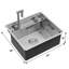 Évier de cuisine encastrable en acier inoxydable station de travail 16G avec robinet de cuisine pliable et planche à découper L 21 po x l 19 po