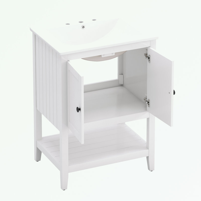 Meuble-lavabo moderne avec tablette ouverte