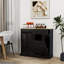 Armoire à ordures inclinable à deux tiroirs et à deux compartiments - Noir