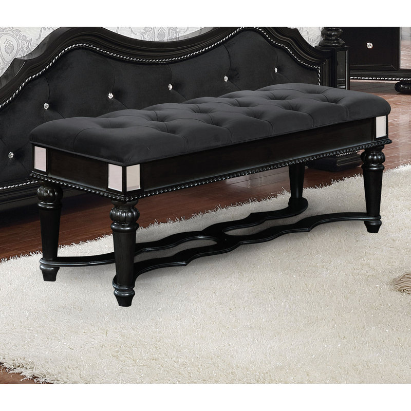 Banc rembourré Madson, Noir, noir, noir, noir