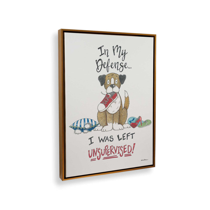«Unsupervized» par Deb Strain, reproduction d'art, L 18 po x H 24 po, Doré, Toile avec cadre
