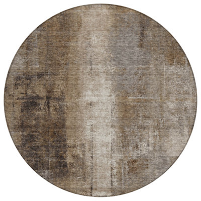 Machine Washable Indoor/Outdoor Xhevrie Brown Rug