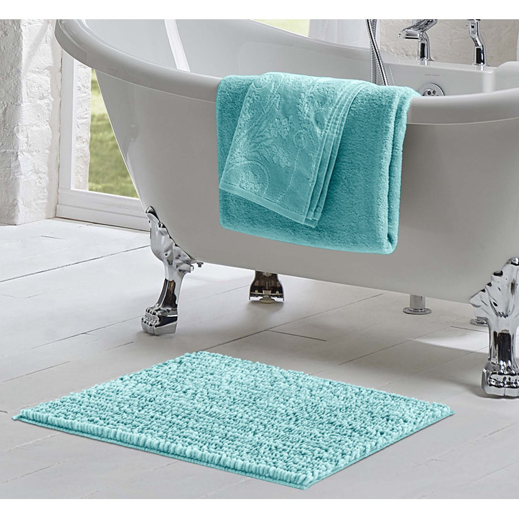 Laura Ashley Crochet Cotton Bath Rug Blush