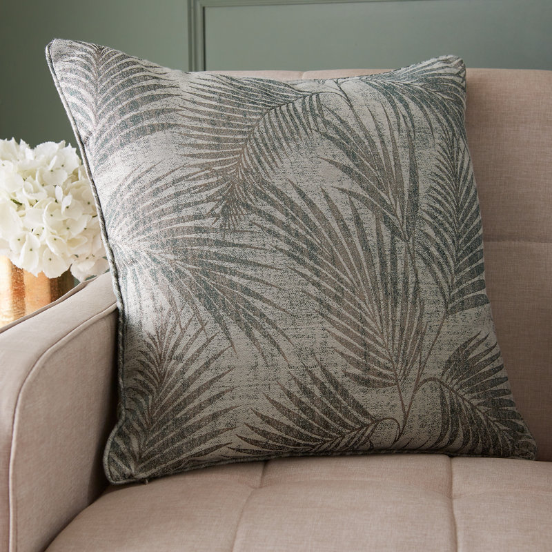 Tamra Palm Floral Square Throw, Green, Feather