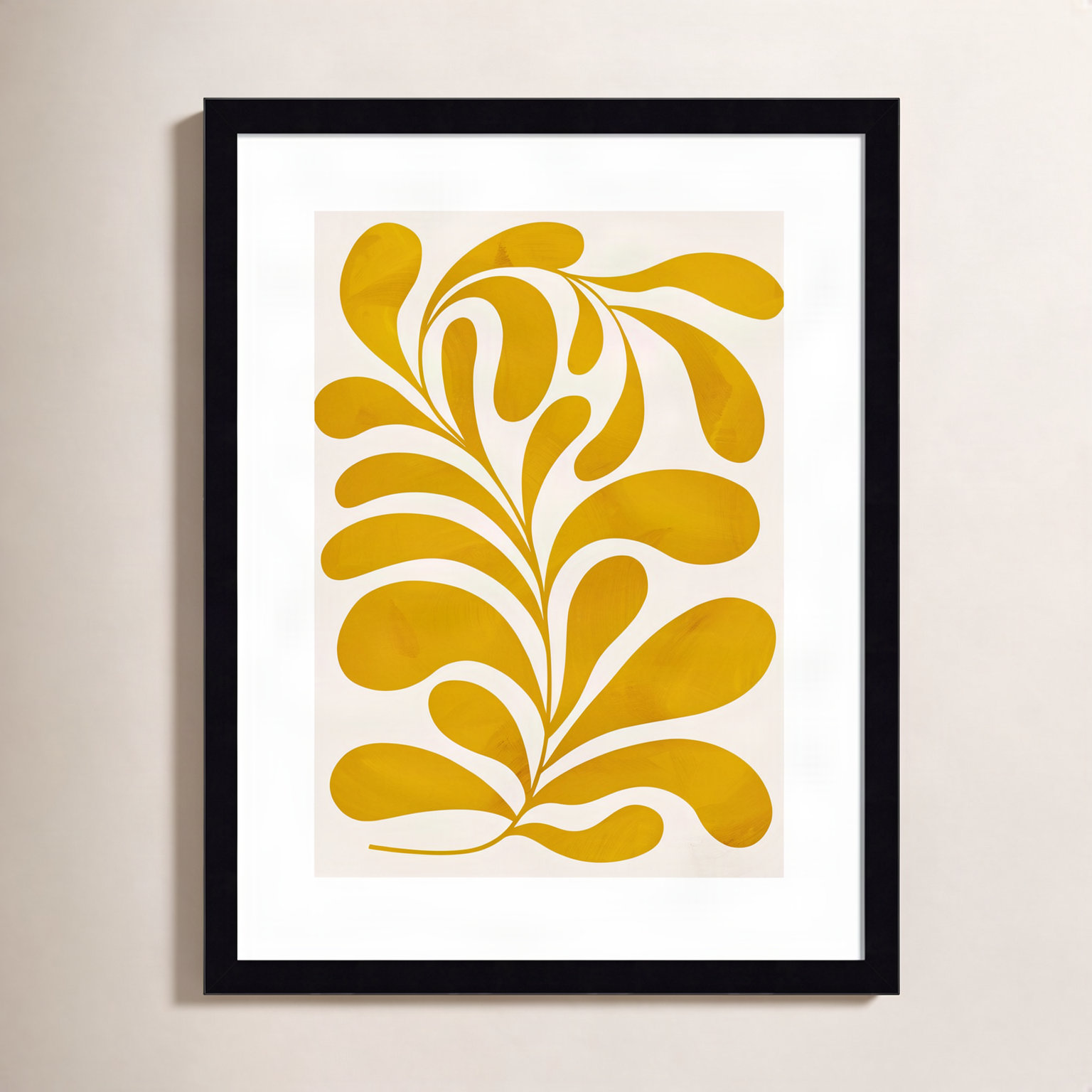 Lomi "Goldenrod II" Print by Grace Popp, 21" H x 17" W x 1" D, Black