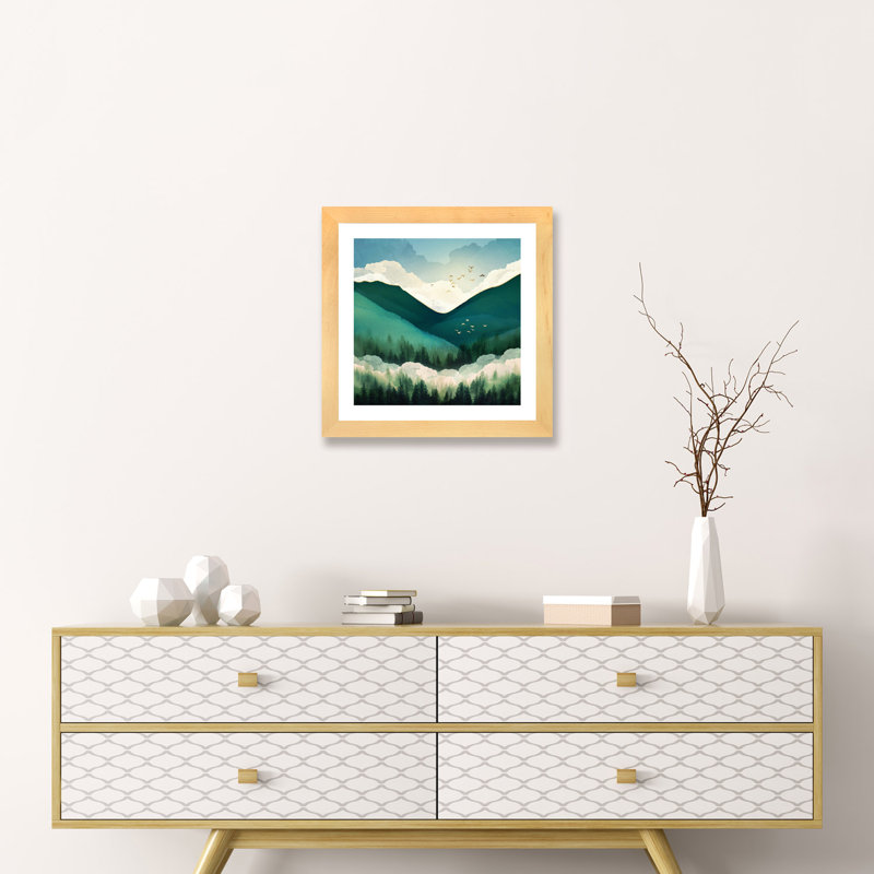 Emerald Hills - Imprimé, H 16 po x l 16 po x p 1 po, Cadre papier naturel