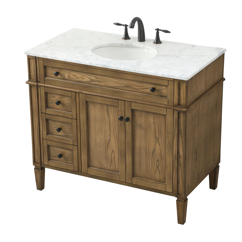 Meuble-lavabo simple 40 po Rivers, Brun foncé