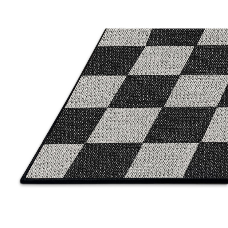 Tapis noir/gris à motifs, Rectangle 5 pi x 7 pi