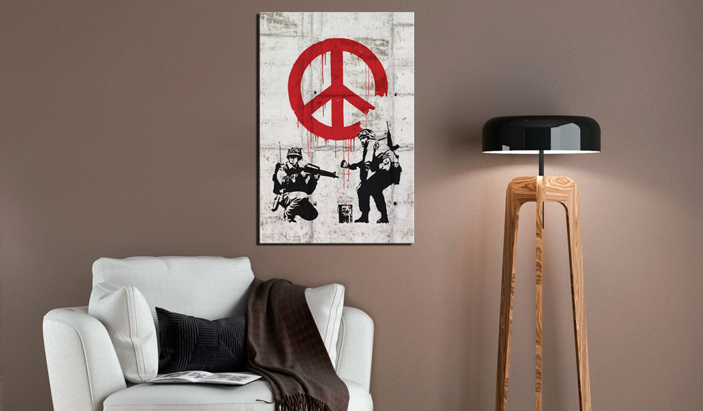 Leinwandbild -  Soldiers Painting Peace by Banksy