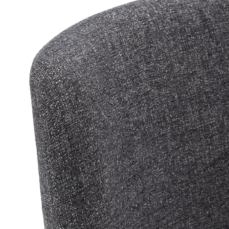 Upholstered Counter Stool with Metal Frame, Black Heathered, Bar Stool (29" Seat Height)