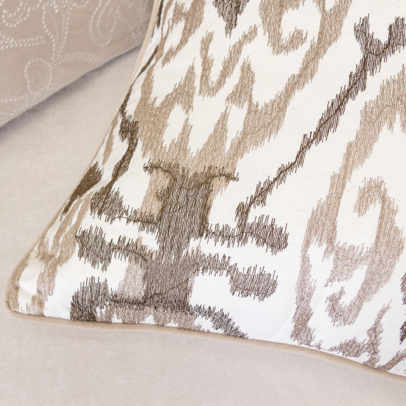  Square Cotton Pillow Cover & Insert, Ivory