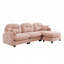 Canapé modulaire en chenille 3 places avec 2 coussins et repose-pieds-962395922