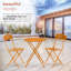 Ensemble bistro 3 pièces avec table pliante et 2 chaises, orange-1426832180