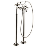 AXOR Montreux Double Handle Floor Mounted Clawfoot Tub Faucet Trim with Handshower