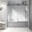 Porte de douche noire matte 6076, grandes poulies en acier inoxydable 304 de 70 mm, réglable, nano-nettoyage, verre trempé, porte de salle de bain Essential 6076, conception avec fonction, facile à nettoyer, article-121478965