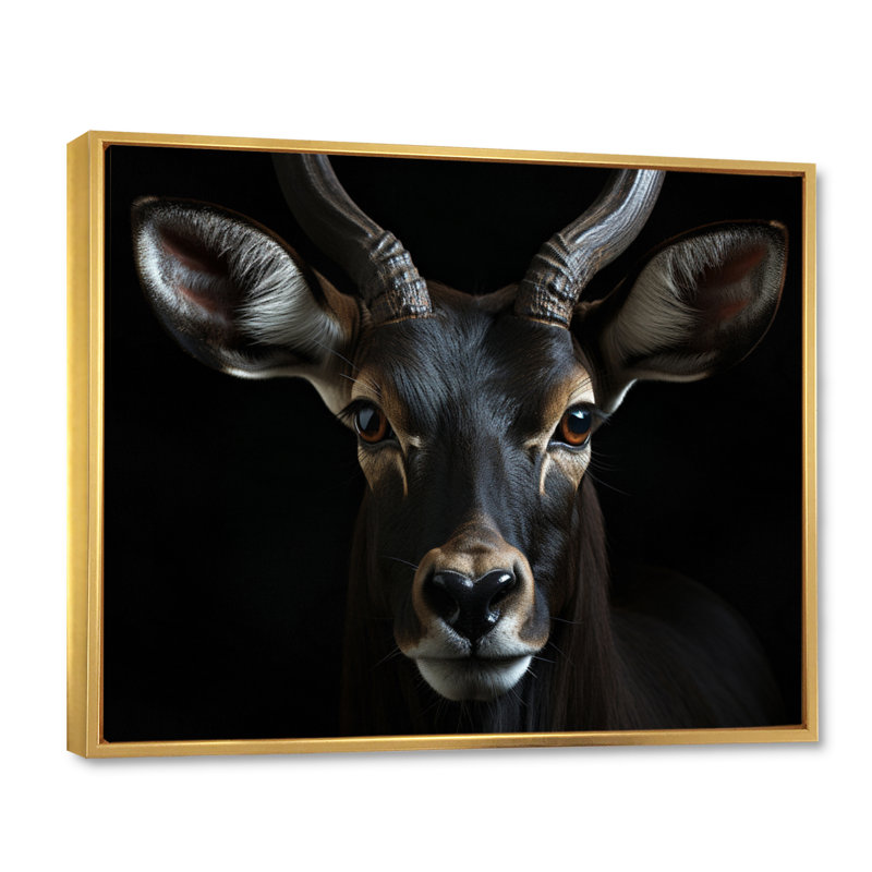 Keillan Antelope Portrait II, reproduction d'art sur toile, H 24 po x l 32 po x P 1 po, Cadre flottant doré