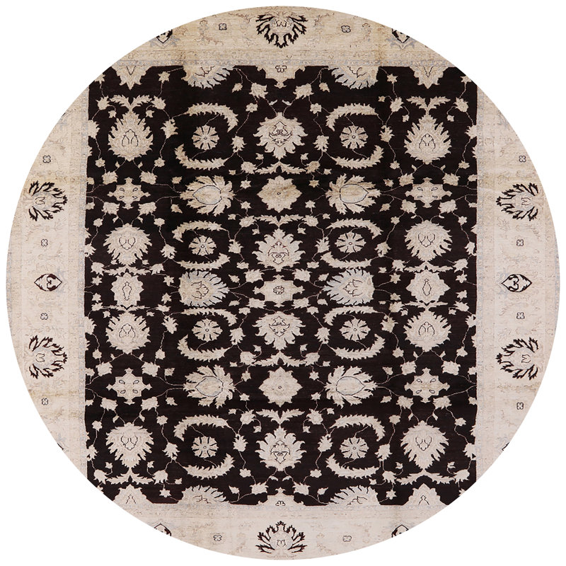 Tapis beige / noir Reston, Rond 5 pi