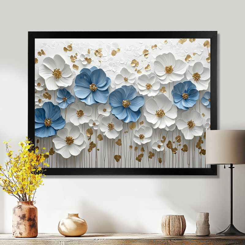 Ikramudeen II - Floral Wall Art, H 12 po x l 20 po, Reproduction encadrée d'une seule photo, Noir, noir, noir, noir