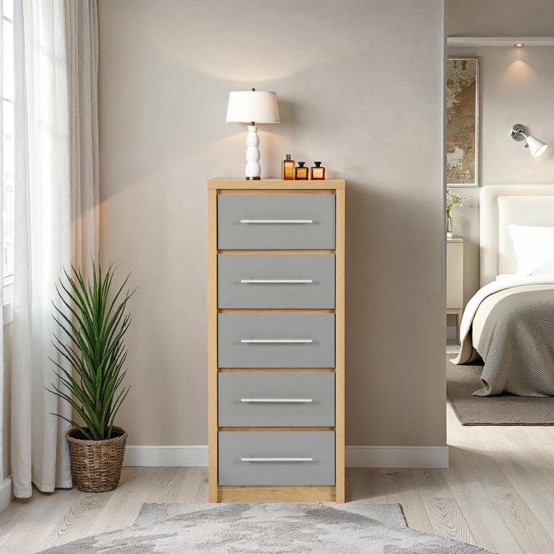 Louisa 5 Drawer Chest, Grey