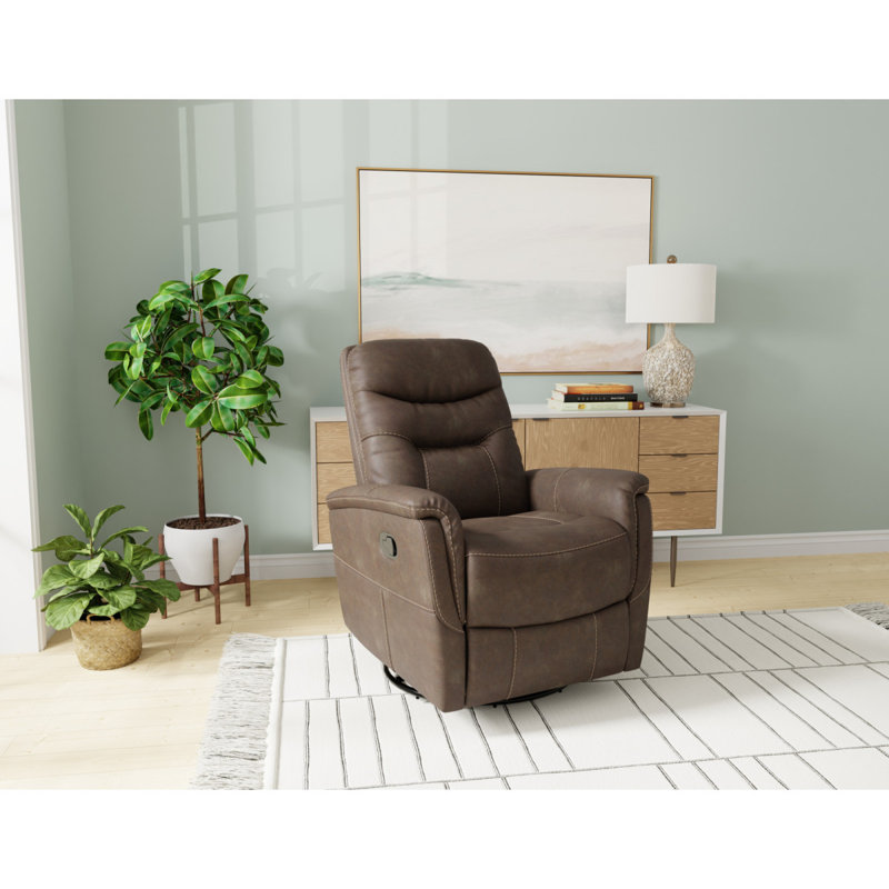 Fauteuil inclinable brun pivotant, Brun