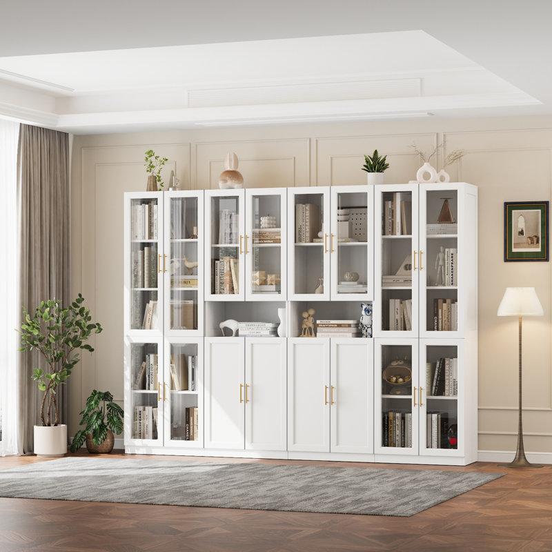 71" Pantry Cabinet With Glass Doors and Adjustable Shelves, for Dining Room and Kitchen