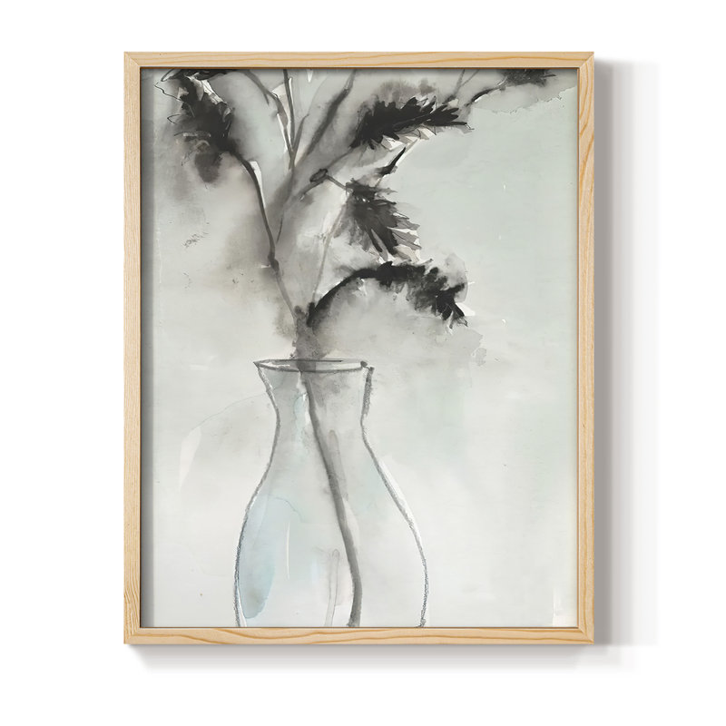 «Soft Ferns II», reproduction encadrée - bois massif, Naturel, H 11 po x l 9 po