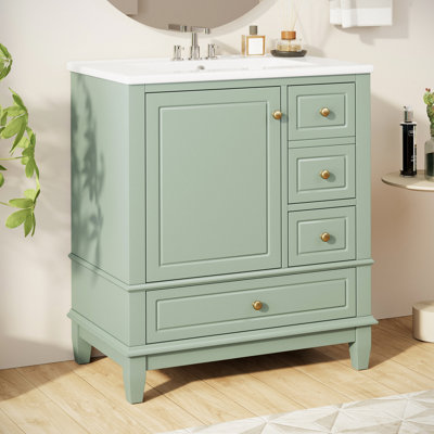 Meuble-lavabo simple 30 po avec plateau en céramique Daisy