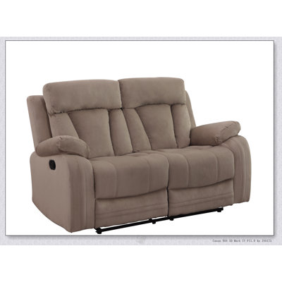 Causeuse inclinable en tissu de microfibre Global United avec structure en bois franc durable et soutien lombaire intégré