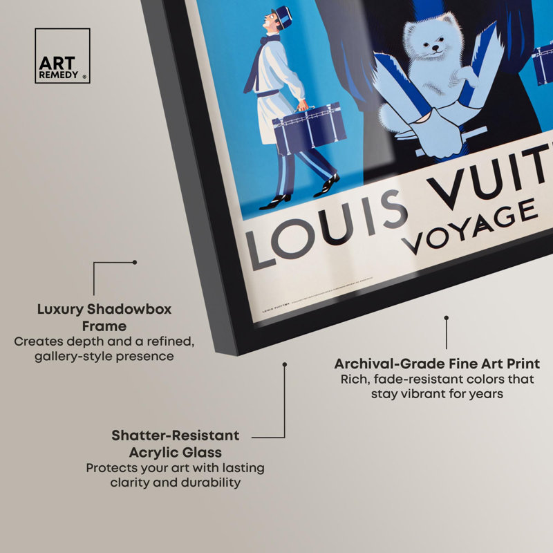 Voyage of Luxury Shadowbox Print Retro Fashion Decor par Art Remedy, H 25 po x l 21 po, Noir