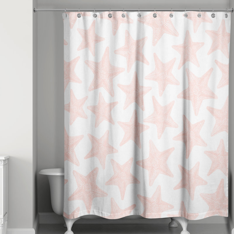 Rideau de douche simple Leeann, Corail clair
