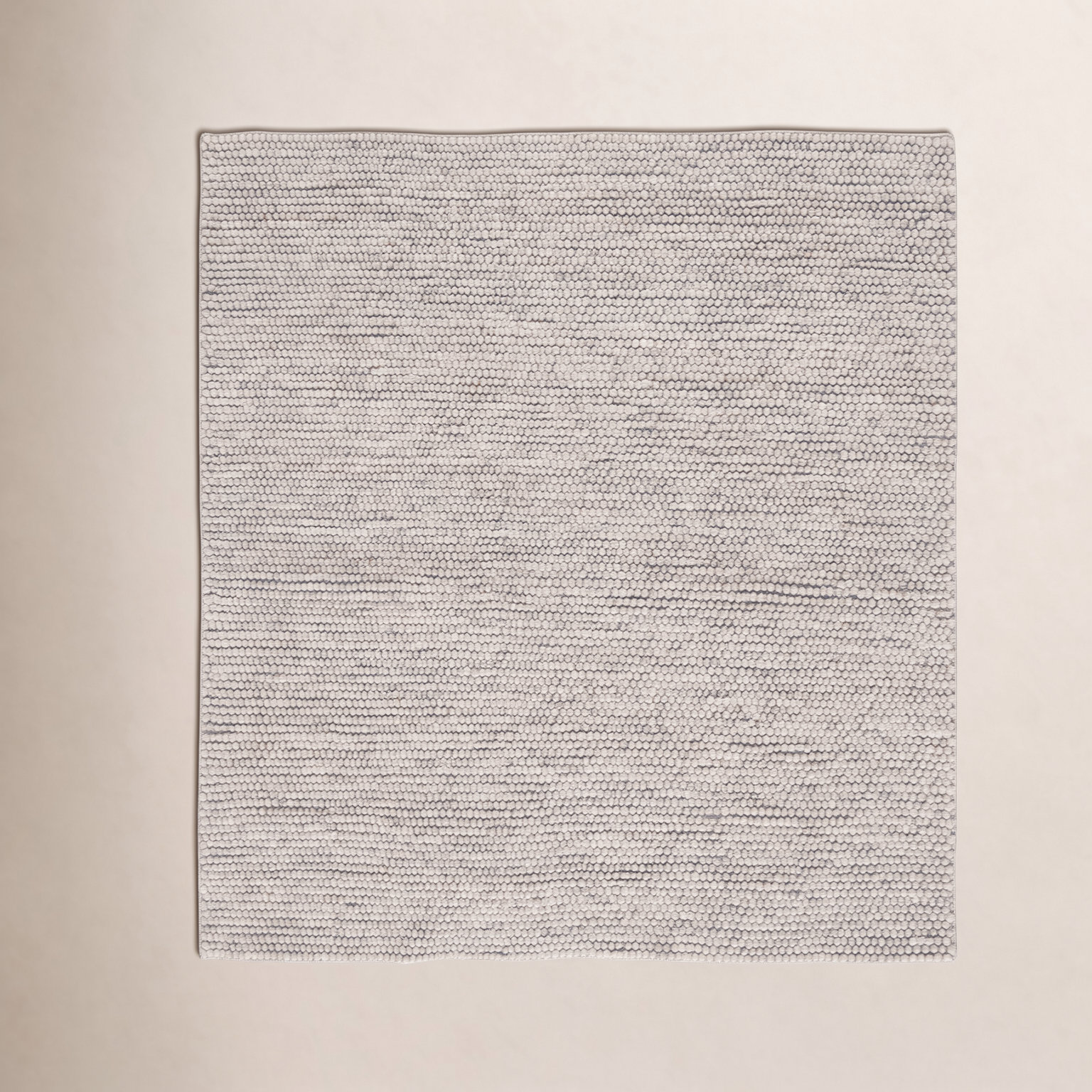 Elle Silver Hand-Woven Wool Rug, Square 8'