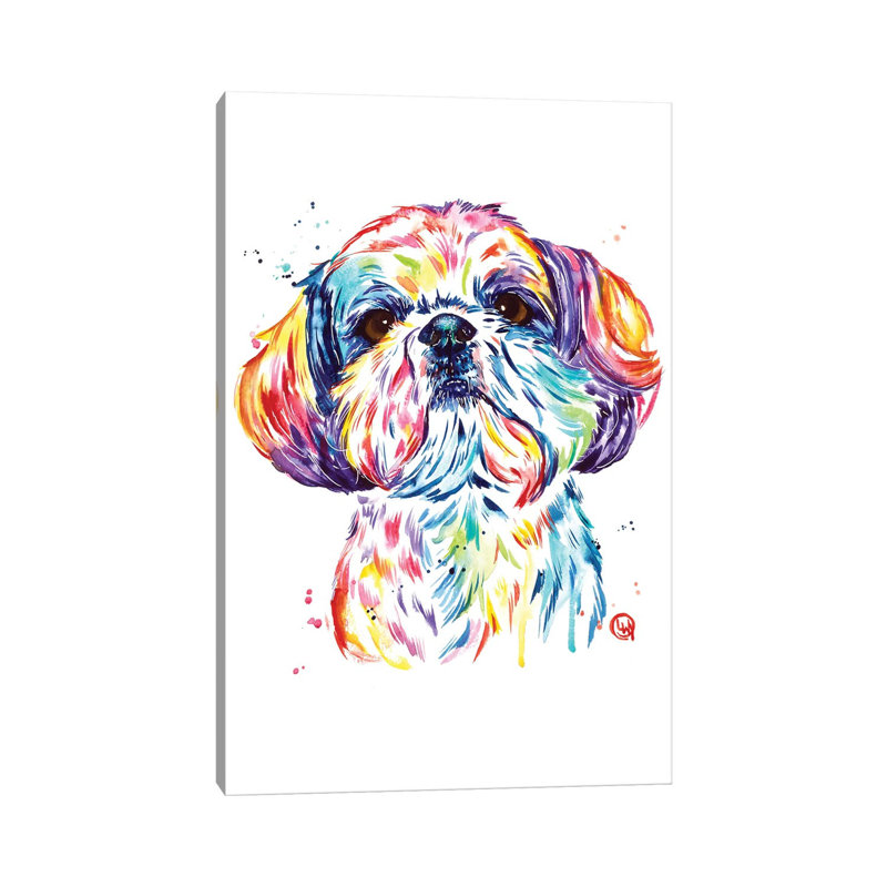 Kiki The Shih Tzu by Lisa Whitehouse - Print on Canvas, Wrapped Canvas, 101.6 cm H x 66.04 cm W x 3.175 cm D