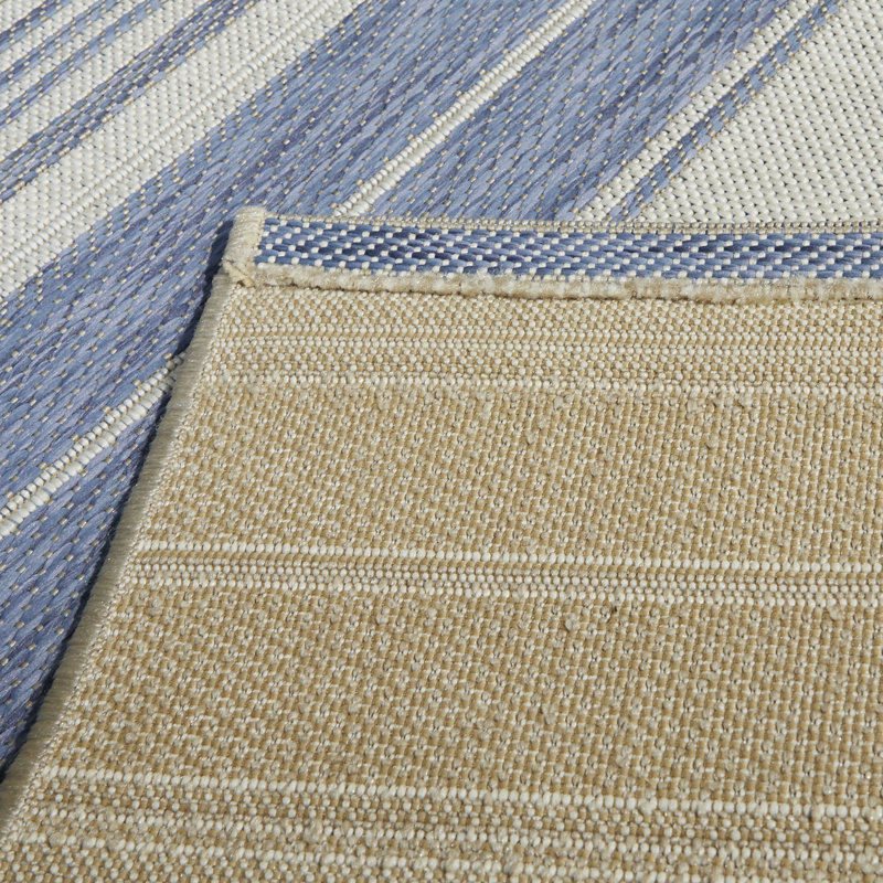 Tapis rayé intérieur / extérieur Pearsonville, Rectangle 5 pi 3 po x 7 pi