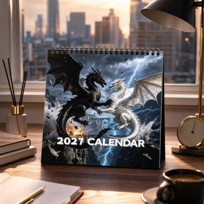 A Calendar 2027   Desk Calendar     Art  Table Calendar For Home Office Decor